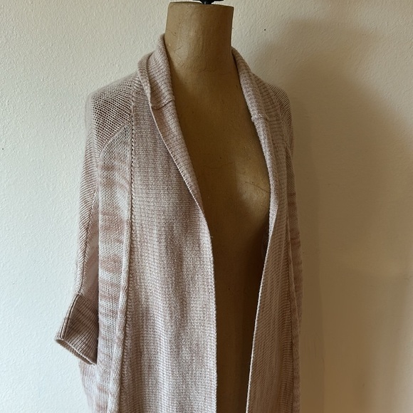 Zadig & Voltaire Deluxe O/S Cozy Cream Open Front Cardigan long w/ short sleeve - Picture 2 of 9